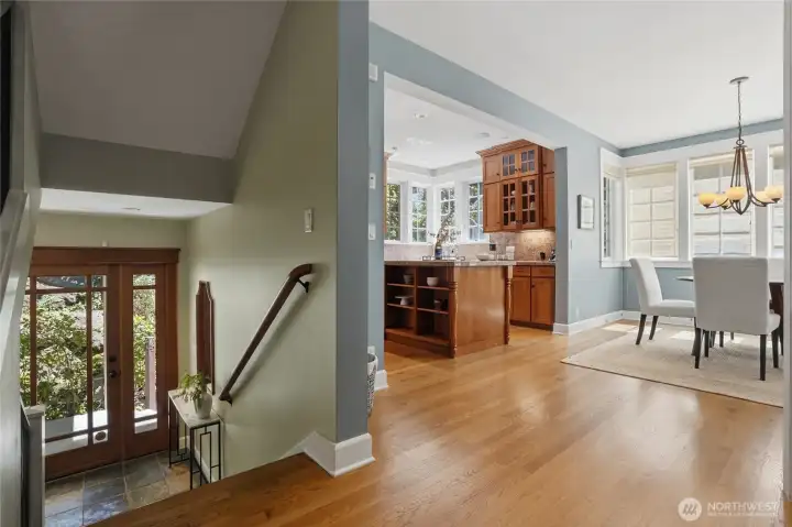 Entry, kitchen and dinette on the main level.