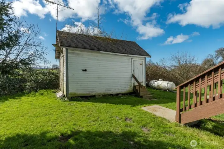 Several outbuildings on the property.