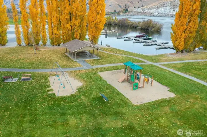 Community waterfront park and playground offer additional outdoor recreation opportunities for residents and guests of all ages.