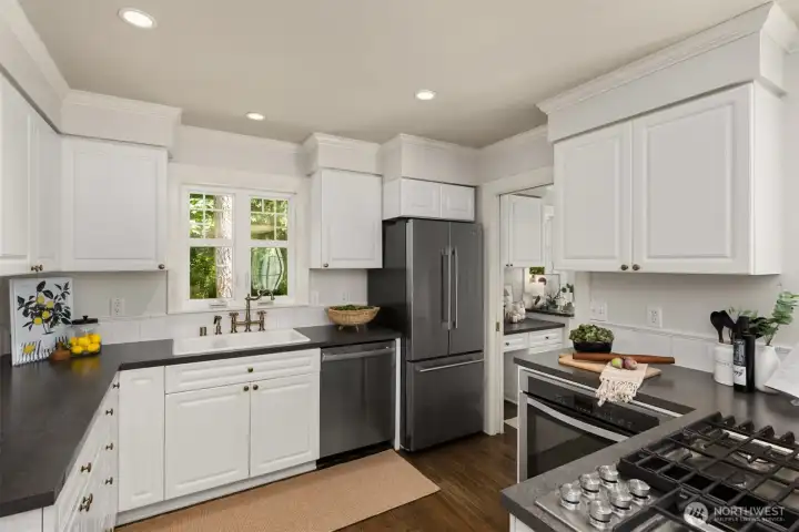 Laundry room is perfectly situated off of the kitchen.