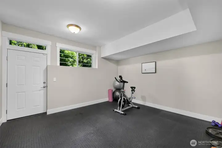 Bonus room - perfect for a home gym. Door leads to the north side of the house.