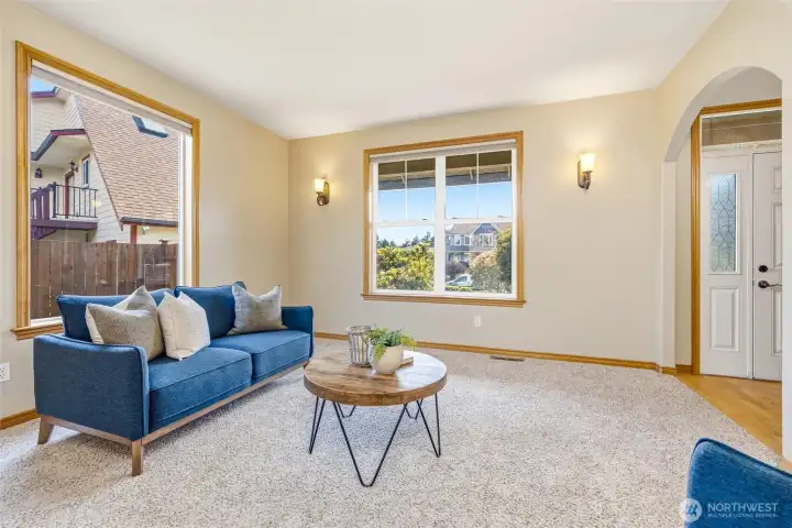 1st Living Room, with Classically Arched Doorways