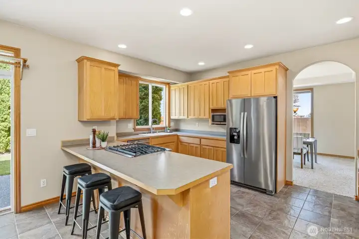 Spacious Kitchen, with ample Cabinet & Countertops