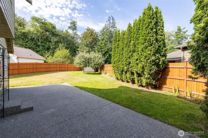 View from Patio overlooking Backyard