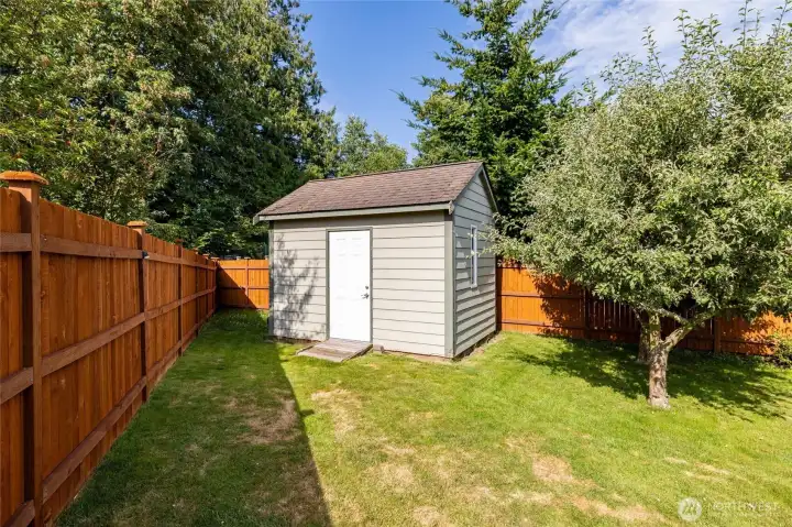 Gardening Shed w/ Composting Bin tucked behind it