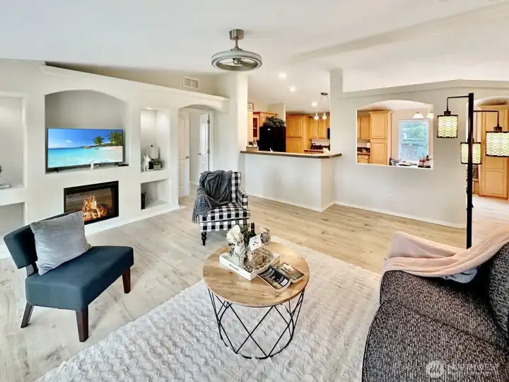 Another living room view...love how open and airy the floor plan is with lots of natural light.