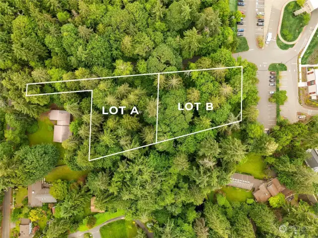 Aerial view showing approximate property lines.