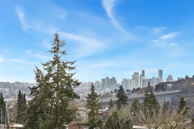 Gorgeous city views from the living room balcony.