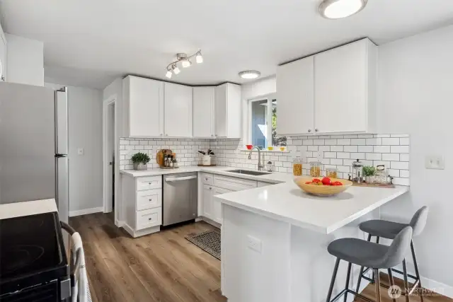 Stunning, remodeled home with quartz counters and farm sink