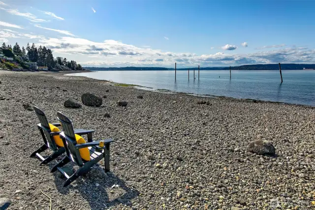 Just two chairs, a stretch of pebbled beach, and the quiet pulse of the sea. Here, the soundtrack is wind and water—and the agenda is yours to define.