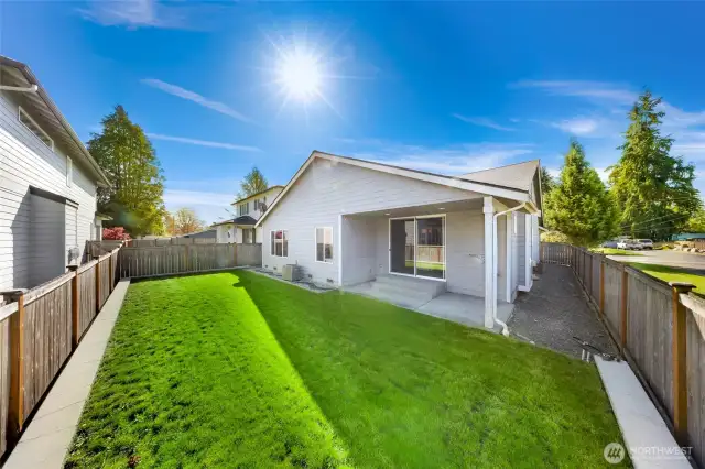 Fully fenced yard