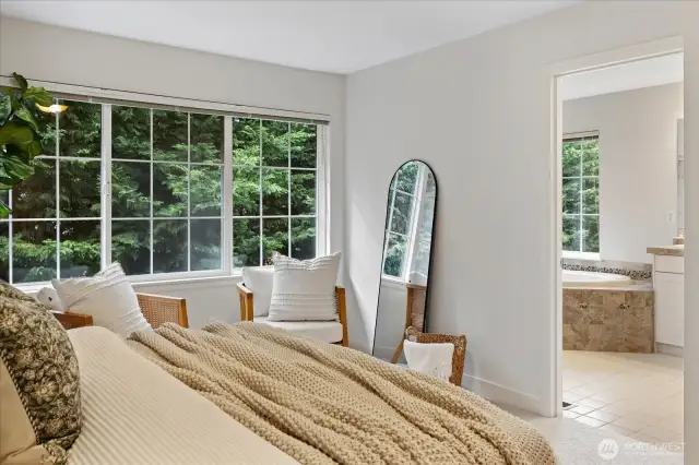 Wall of windows to enjoy the lush greenery of the backyard!