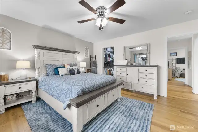 Primary bedroom is very spacious with large walk-in closet and bath