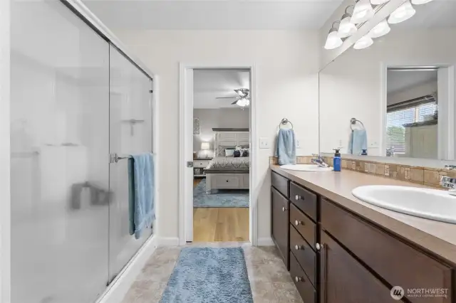 Primary bath with double sinks