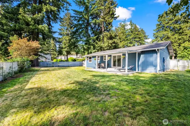 Fenced in backyard with enough room for you and your animals to run around!