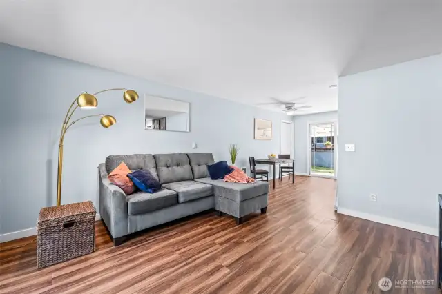 Living Room & Dining Room leads you to the kitchen and sliders to your backyard or garage entrance.