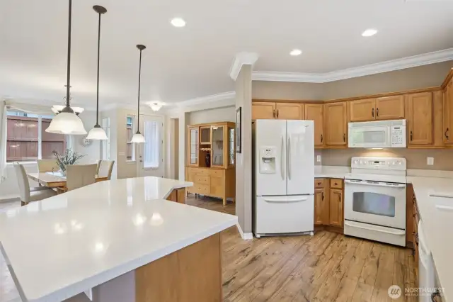 The Fridge has been replaced and is newer. They went with a white fridge to match the other GE Profile appliances of course.