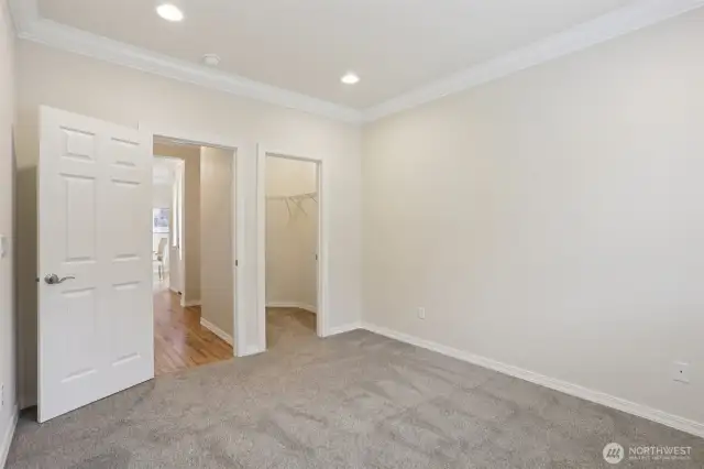 Walk-in closet off to the right in the spare bedroom