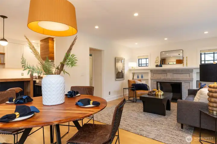 dining space opens to living room.
