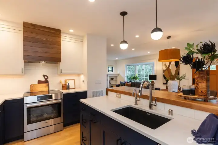 Fully remodeled kitchen.