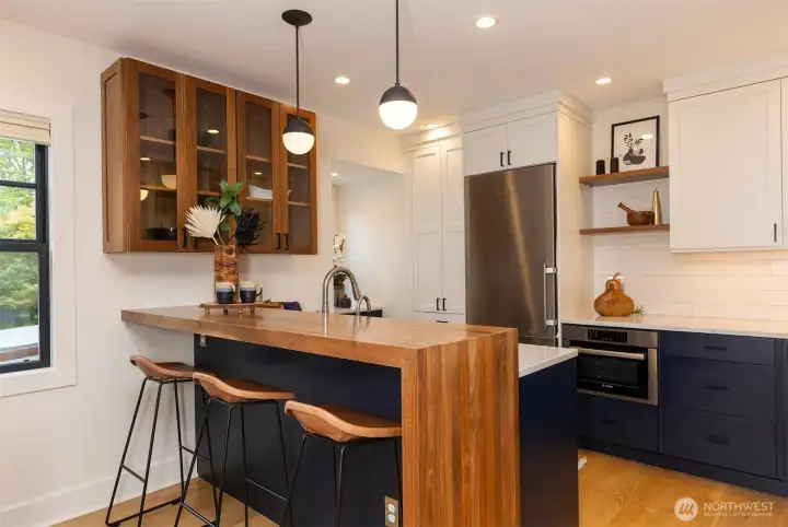 Bar seating.