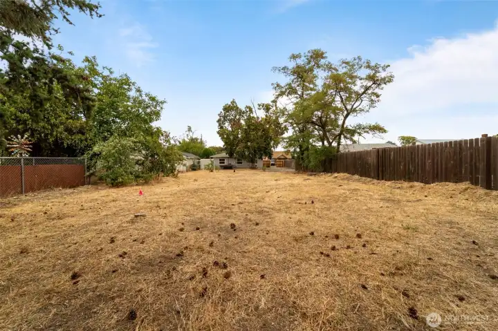 Large area for garden, playground, wildflowers, and possible ADU