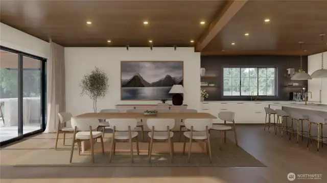 Flowing dining and entertaining space