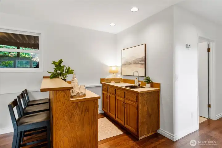 Wet bar on the lower level