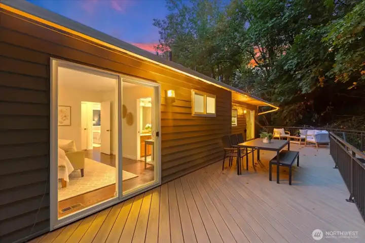 Entertainment deck in the back. Trex for low maintenance enjoyment (and no splinters!)
