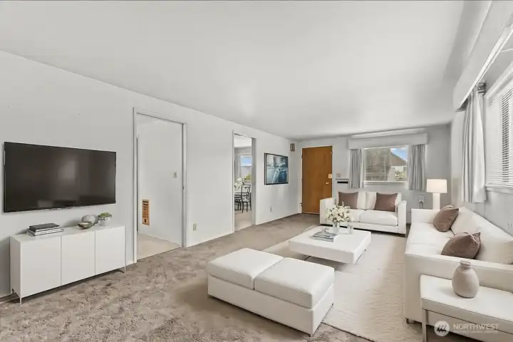 Virtually staged living room