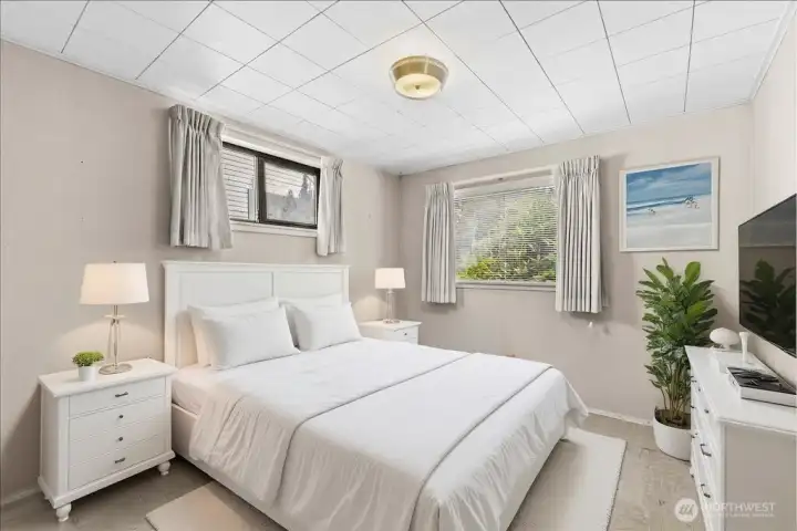 Bedroom 1 main floor virtually staged