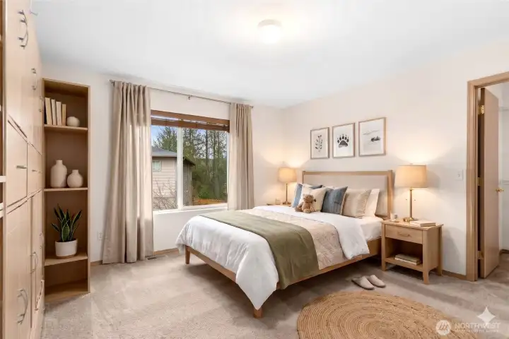 2nd bedroom with walk in closet.  Virtually Staged