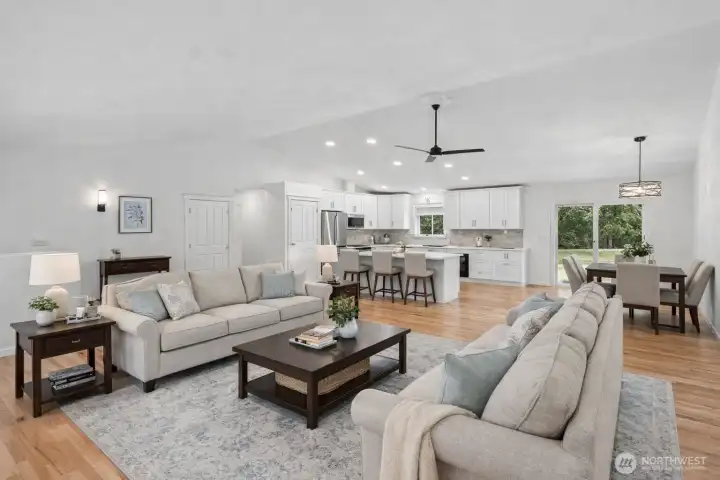 Virtually staged living room