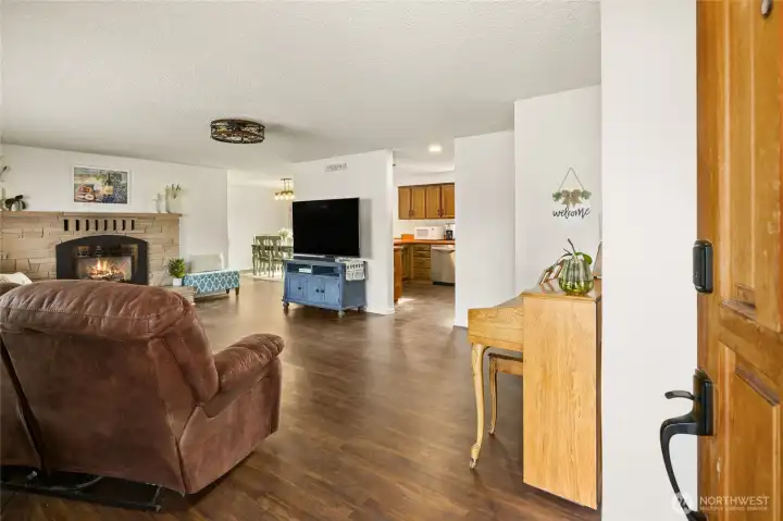 As you enter the front door you see the new LVP floor recently installed and a very large living room.