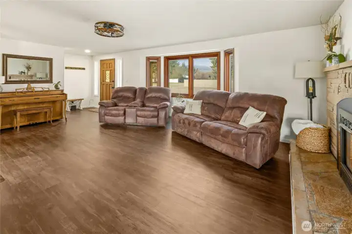 You can see here the large windows add so much natural light. A large fireplace for those winter days