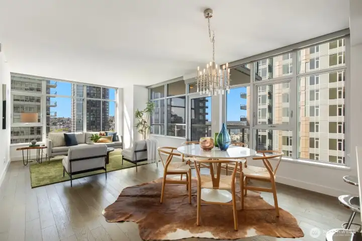 Bright Open Concept Living with water views in both directions.