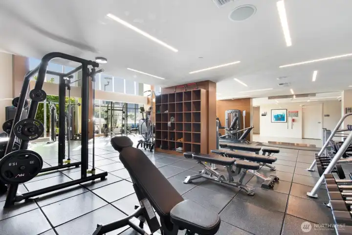 The gym on the 7th floor rivals the top gyms in the city!