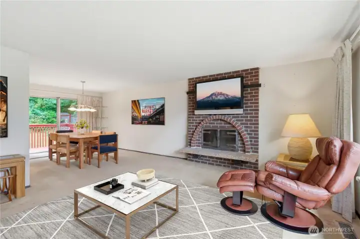 Nice wood burning fireplace~