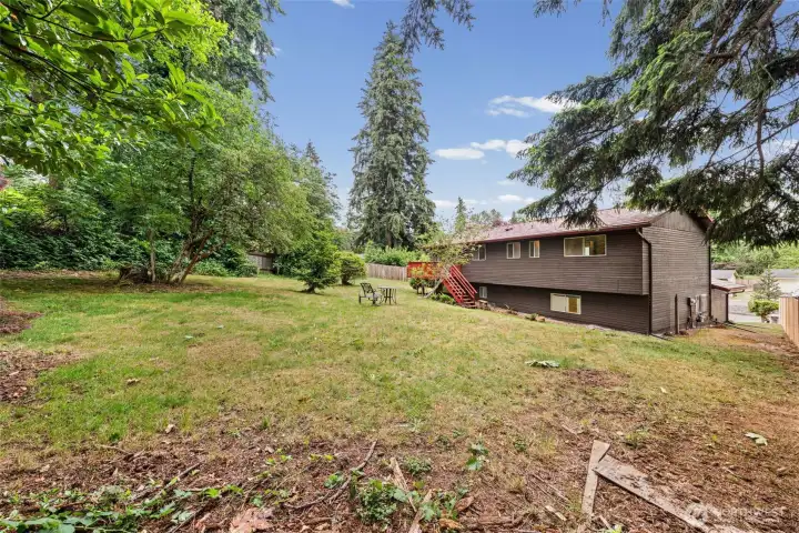 Shy 1/4 acre pie shaped lot