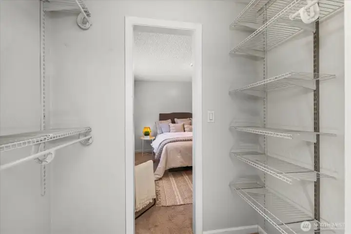 Walk-in pass-through closet in the primary.