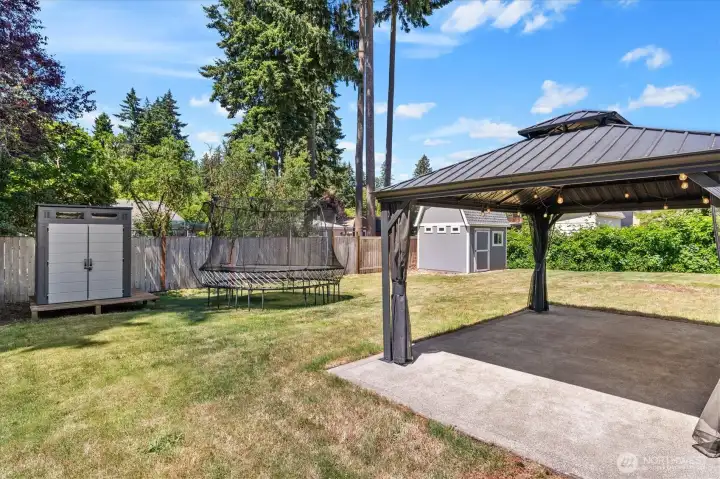 Huge level backyard!