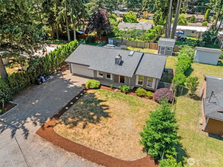 Large front and back yards!