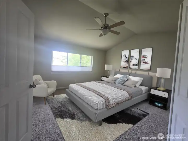 Primary Bedroom (virtually staged). Please see disclosures in the remarks.