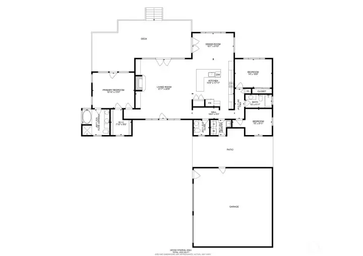 The main house floor plan. The main house floor plan.