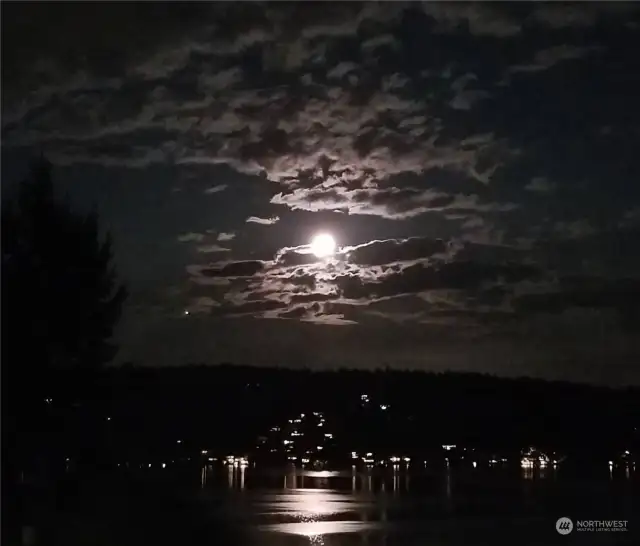 The reflection of the full moon on the water is magical!
