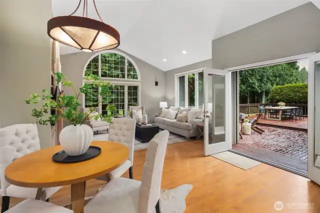 French doors open to the large deck