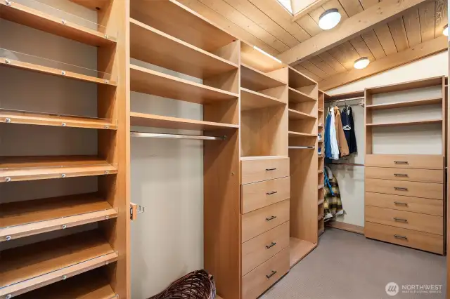 Primary walk-in closet with built-ins