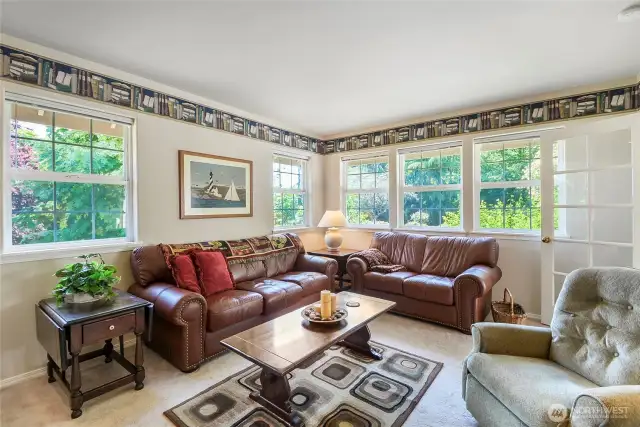 An abundance of natural light from all the windows.