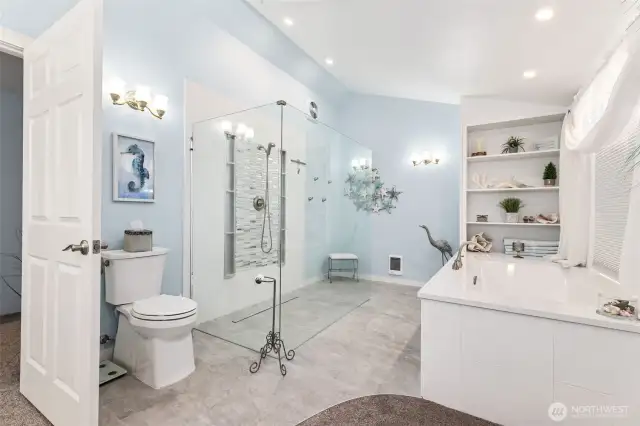 . . . but wait - there's more!  Welcome to the huge ensuite with touches of ADA features. Be sure to ask for our FEATURES FLYER for more detail!