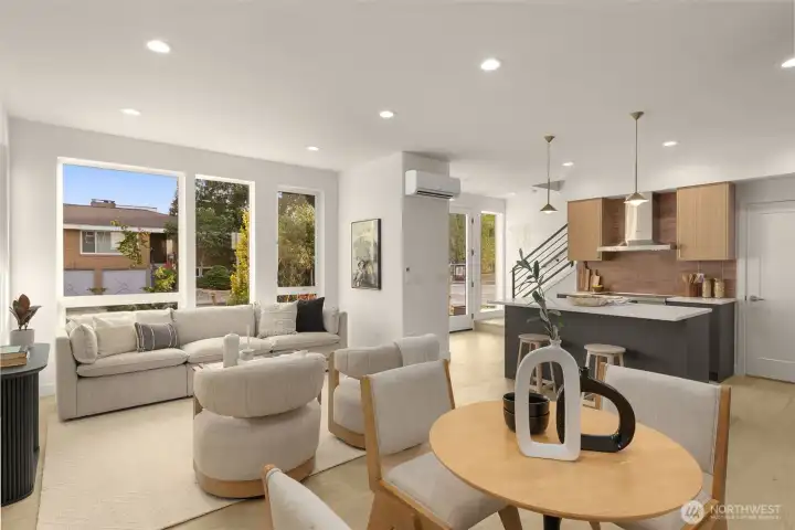 Expansive open concept living on the main floor.